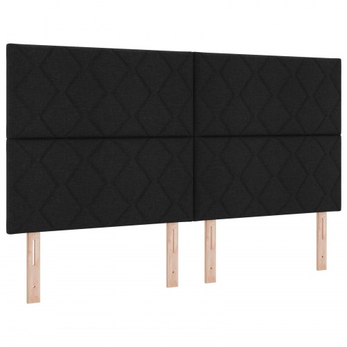 LED-sengegavl i stof - sort 180 cm