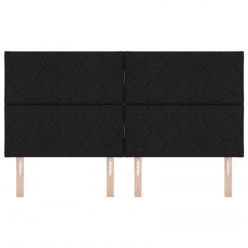 LED-sengegavl i stof - sort 180 cm