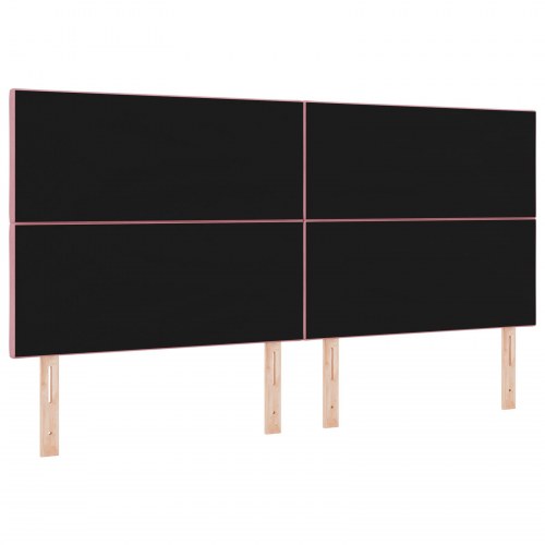 LED-sengegavl i lyserød fløjl - 200 cm