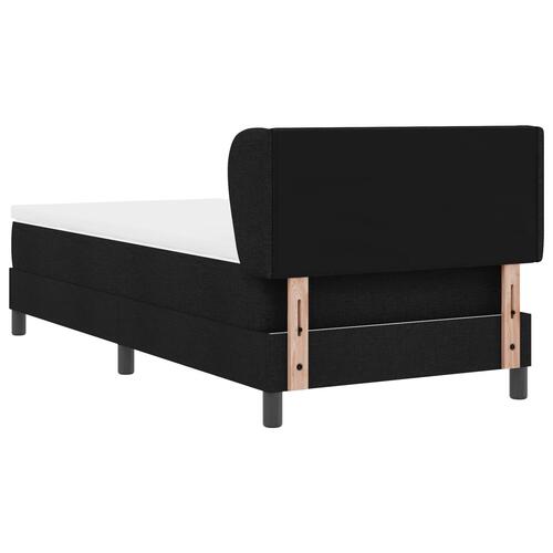 Boxmadras med madras Sort 90x200 cm Stof