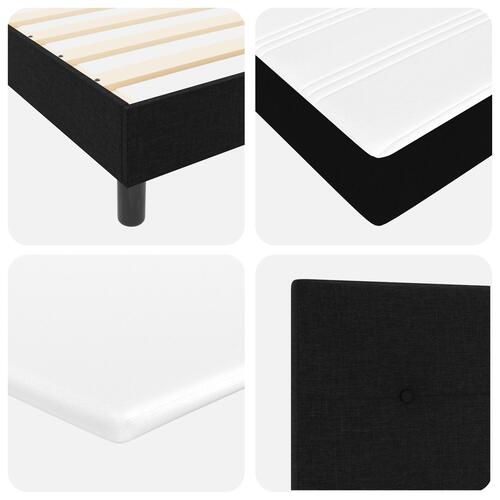 Boxmadras med madras Sort 90x200 cm Stof