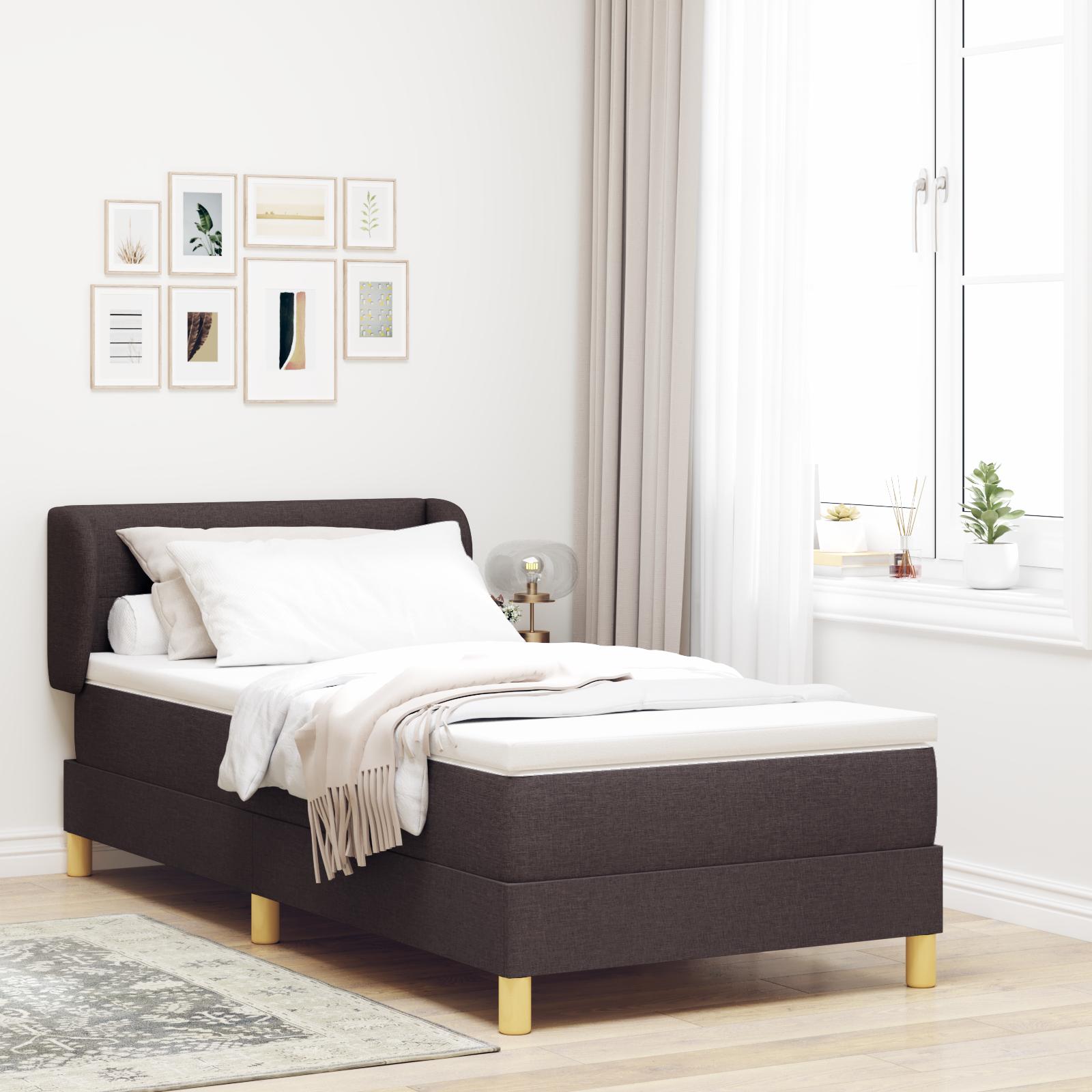 Boxmadras Med Madras Mørkebrun 100x200 Cm Stof