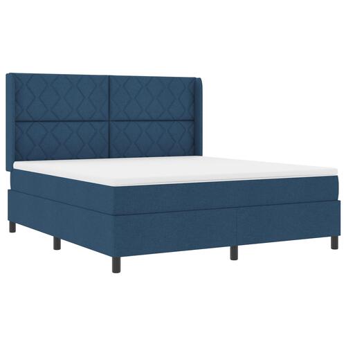 Boxspring Seng med Madras - Blå - 180x200 cm - Stof