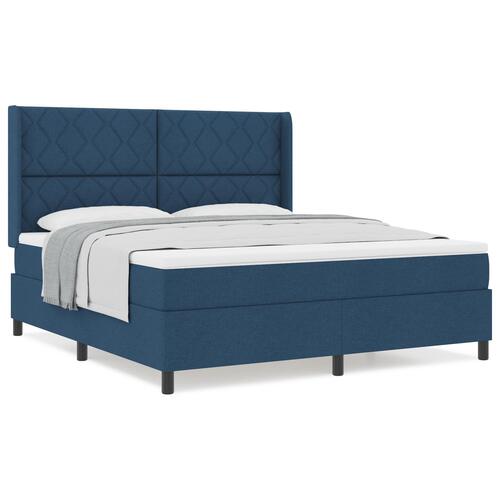 Boxspring Seng med Madras - Blå - 180x200 cm - Stof