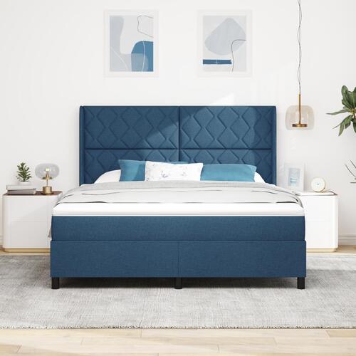 Boxspring Seng med Madras - Blå - 180x200 cm - Stof
