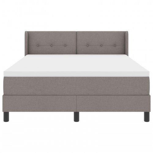 Kontinentalseng med madras Gråbrun 190 x 140 cm Polyester