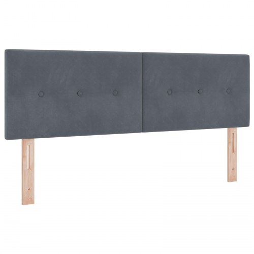 Kontinentalseng med madras Mørkegrå 190 x 140 cm Fløjl