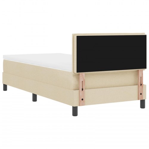 Kontinentalseng med madras med LED Creme 90 x 200 cm Stof