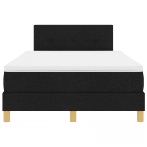 LED Box Spring Bed med madras med LED Sort 120 x 200 cm Stof