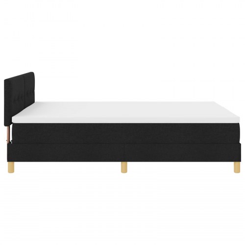 LED Box Spring Bed med madras med LED Sort 140 x 200 cm Stof