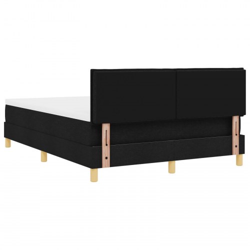 LED Box Spring Bed med madras med LED Sort 140 x 200 cm Stof
