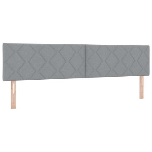 Box Spring seng med madras & LED Lysegrå 200x200 cm Stof
