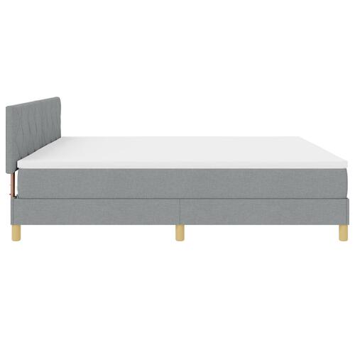 Box Spring seng med madras & LED Lysegrå 200x200 cm Stof