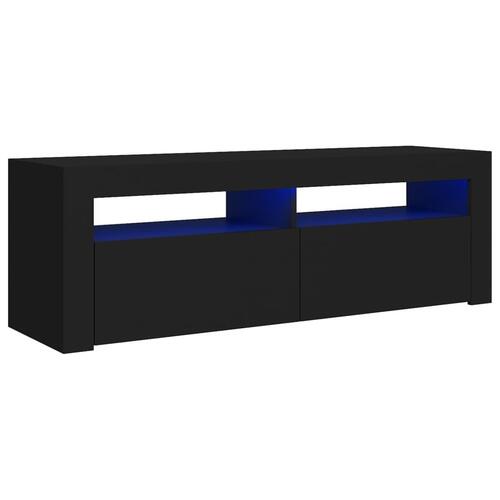 Tv-skab med LED-lys 120x35x40 cm sort