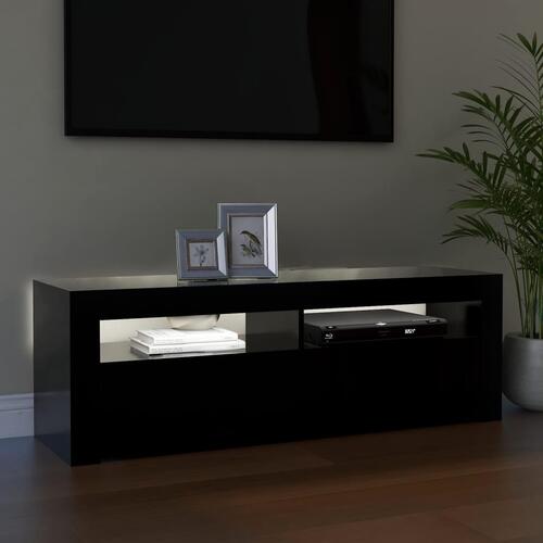 Tv-skab med LED-lys 120x35x40 cm sort