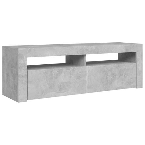 Tv-bord med LED-lys 120x35x40 cm betongrå
