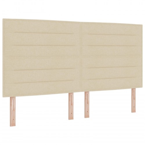LED Box Spring Bed med madras Creme 180 x 200 cm Stof