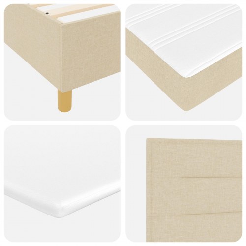 LED Box Spring Bed med madras Creme 180 x 200 cm Stof
