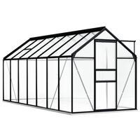 Drivhus med fundamentramme 8,17 m² aluminium antracitgrå&#9;