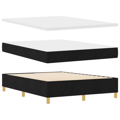 Box Spring Seng med Madras & LED Sort 140x200 cm Stof