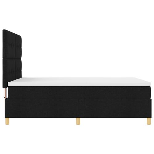Box Spring Seng med Madras & LED Sort 140x200 cm Stof