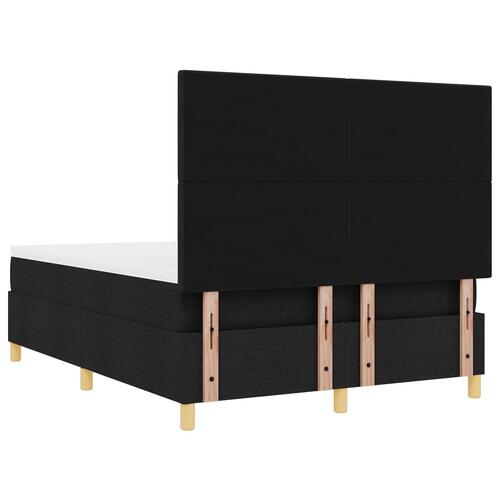 Box Spring Seng med Madras & LED Sort 140x200 cm Stof