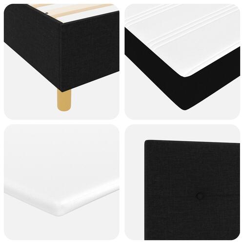 Box Spring Seng med Madras & LED Sort 140x200 cm Stof