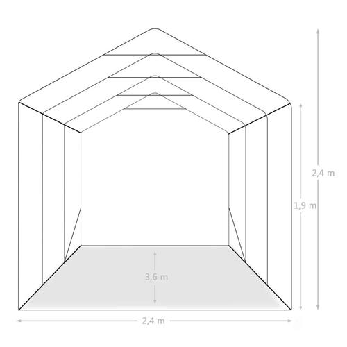 Garagetelt 2,4x3,6 m PVC grøn