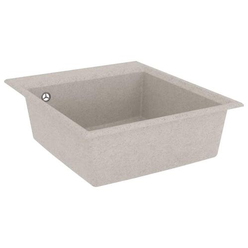 Køkkenvask med overløbshul granit beige