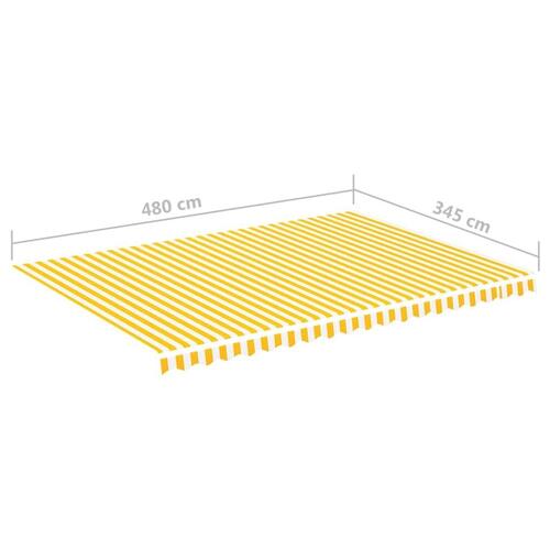 Udskiftningsdug til markise 5x3,5 m gul og hvid