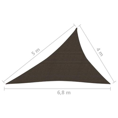 Solsejl 4x5x6,8 m 160 g/m² HDPE brun