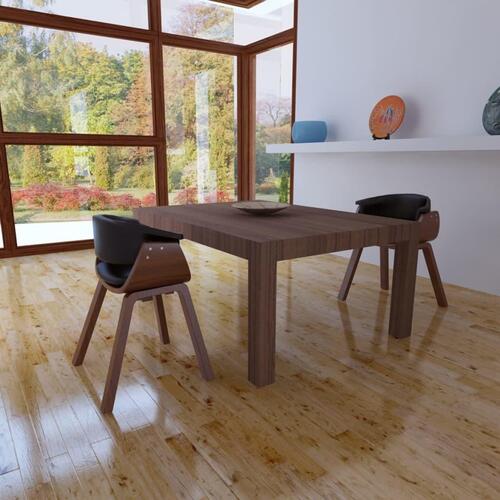 Spisebordsstole 2 stk. bøjet træ og kunstlæder