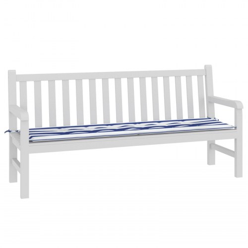 Bænkepude i Oxford-stof - stribet sort, 150 × 50 × 3 cm