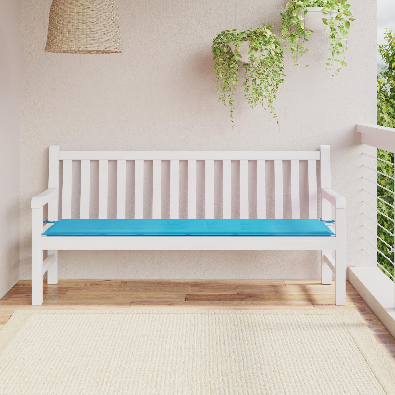 Havebænkpude Turkis 180 x 50 x 4 cm Oxford stof billede