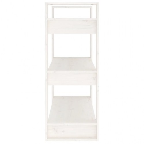 Bogreol/rumdeler i massivt fyrretræ - 80 × 35 × 91 cm, hvid
