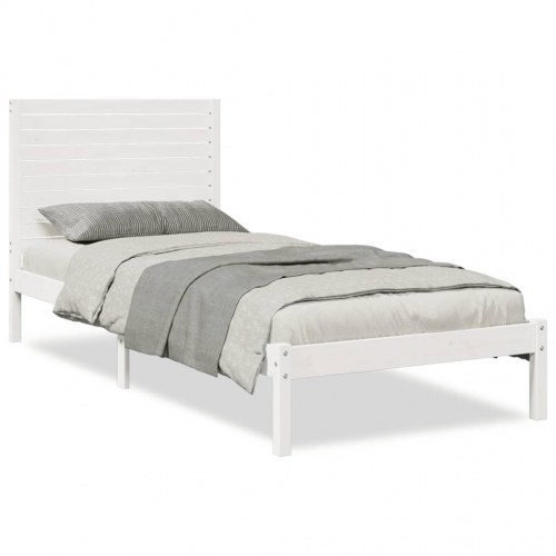 Ekstra lang sengeramme 90×210 cm - massivt fyrretræ, hvid