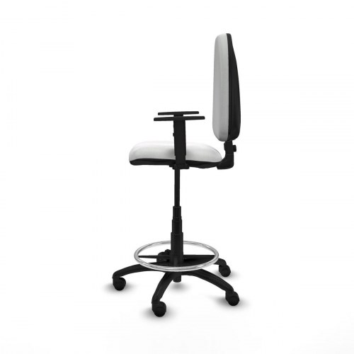 Kontorstol B1D01RN - Høj, hvid med armlæn