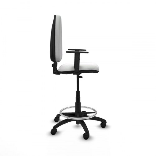 Kontorstol B1D01RN - Høj, hvid med armlæn